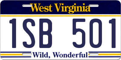 WV license plate 1SB501