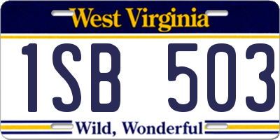 WV license plate 1SB503