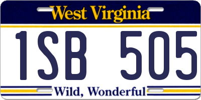 WV license plate 1SB505