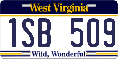 WV license plate 1SB509