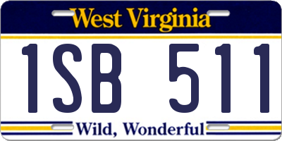 WV license plate 1SB511