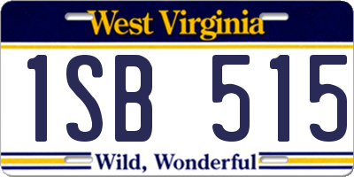 WV license plate 1SB515