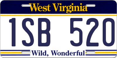 WV license plate 1SB520