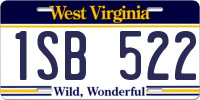 WV license plate 1SB522