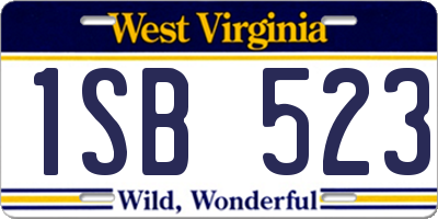 WV license plate 1SB523