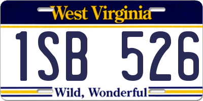 WV license plate 1SB526