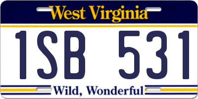 WV license plate 1SB531