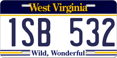 WV license plate 1SB532