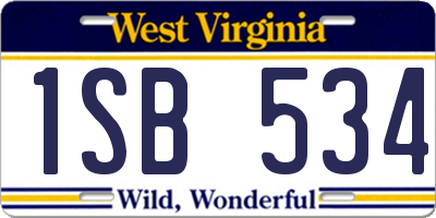 WV license plate 1SB534