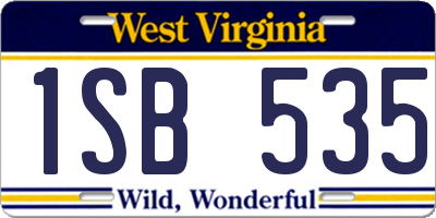WV license plate 1SB535