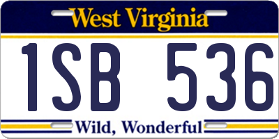 WV license plate 1SB536