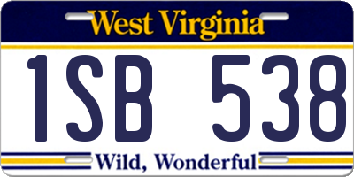 WV license plate 1SB538