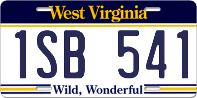 WV license plate 1SB541
