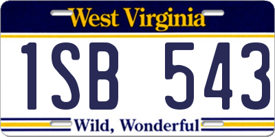 WV license plate 1SB543