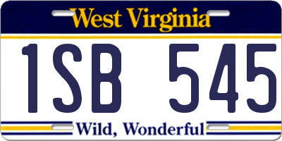 WV license plate 1SB545