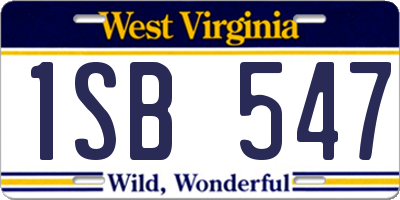 WV license plate 1SB547