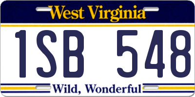 WV license plate 1SB548