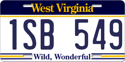 WV license plate 1SB549