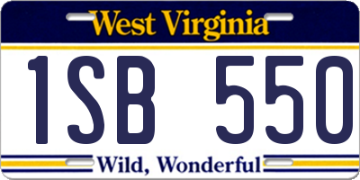 WV license plate 1SB550