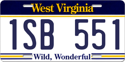 WV license plate 1SB551