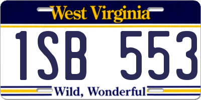 WV license plate 1SB553