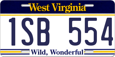 WV license plate 1SB554
