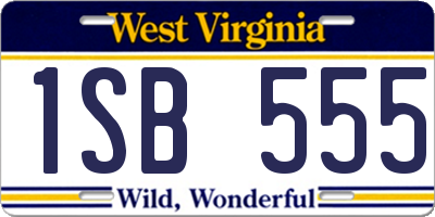 WV license plate 1SB555