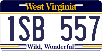 WV license plate 1SB557
