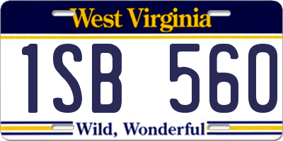 WV license plate 1SB560