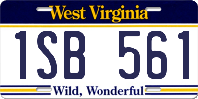 WV license plate 1SB561