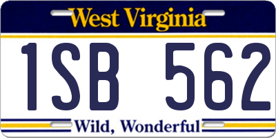 WV license plate 1SB562