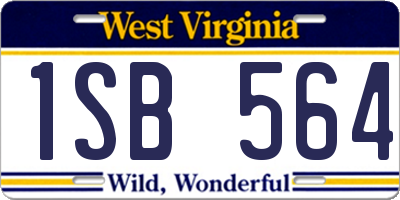 WV license plate 1SB564