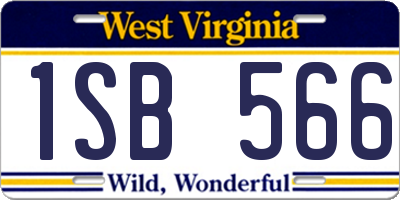 WV license plate 1SB566