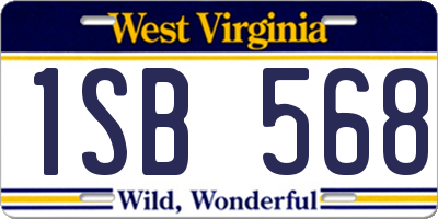 WV license plate 1SB568
