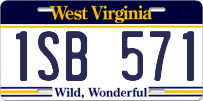 WV license plate 1SB571