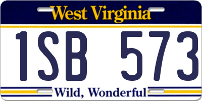 WV license plate 1SB573