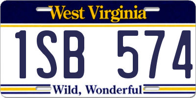 WV license plate 1SB574
