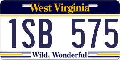 WV license plate 1SB575