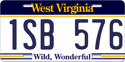 WV license plate 1SB576