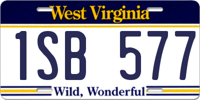WV license plate 1SB577