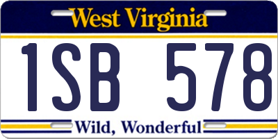WV license plate 1SB578