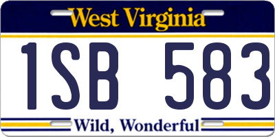 WV license plate 1SB583
