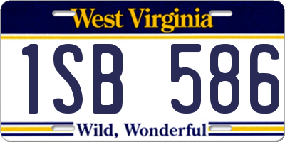 WV license plate 1SB586