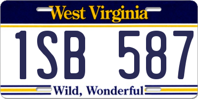 WV license plate 1SB587