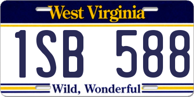 WV license plate 1SB588