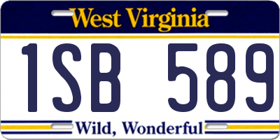 WV license plate 1SB589