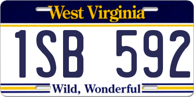 WV license plate 1SB592