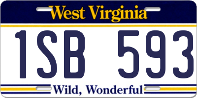 WV license plate 1SB593