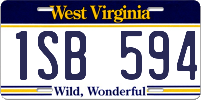 WV license plate 1SB594