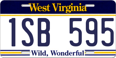WV license plate 1SB595
